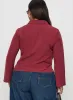 Anni Pinstripe Shirt Red Curve sold by Princess Polly