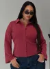 Anni Pinstripe Shirt Red Curve sold by Princess Polly