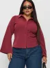 Anni Pinstripe Shirt Red Curve sold by Princess Polly