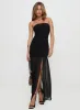 Decadent Strapless Maxi Dress Black Tall sold by Princess Polly