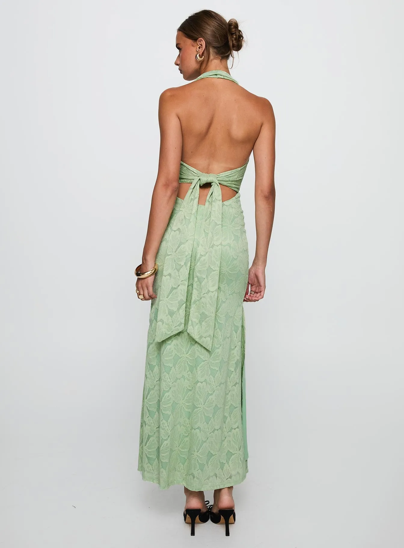 Starfall Halter Maxi Dress Sage sold by Princess Polly product image thumbnail 4