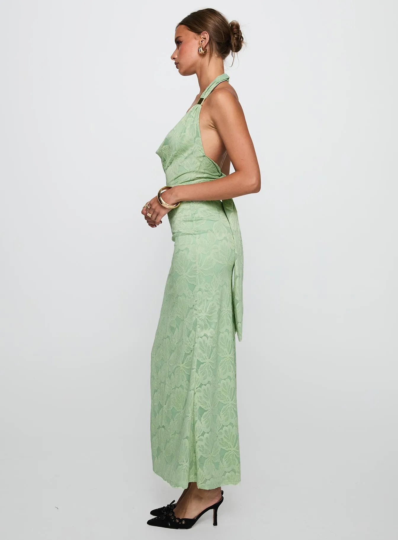 Starfall Halter Maxi Dress Sage sold by Princess Polly product image thumbnail 3