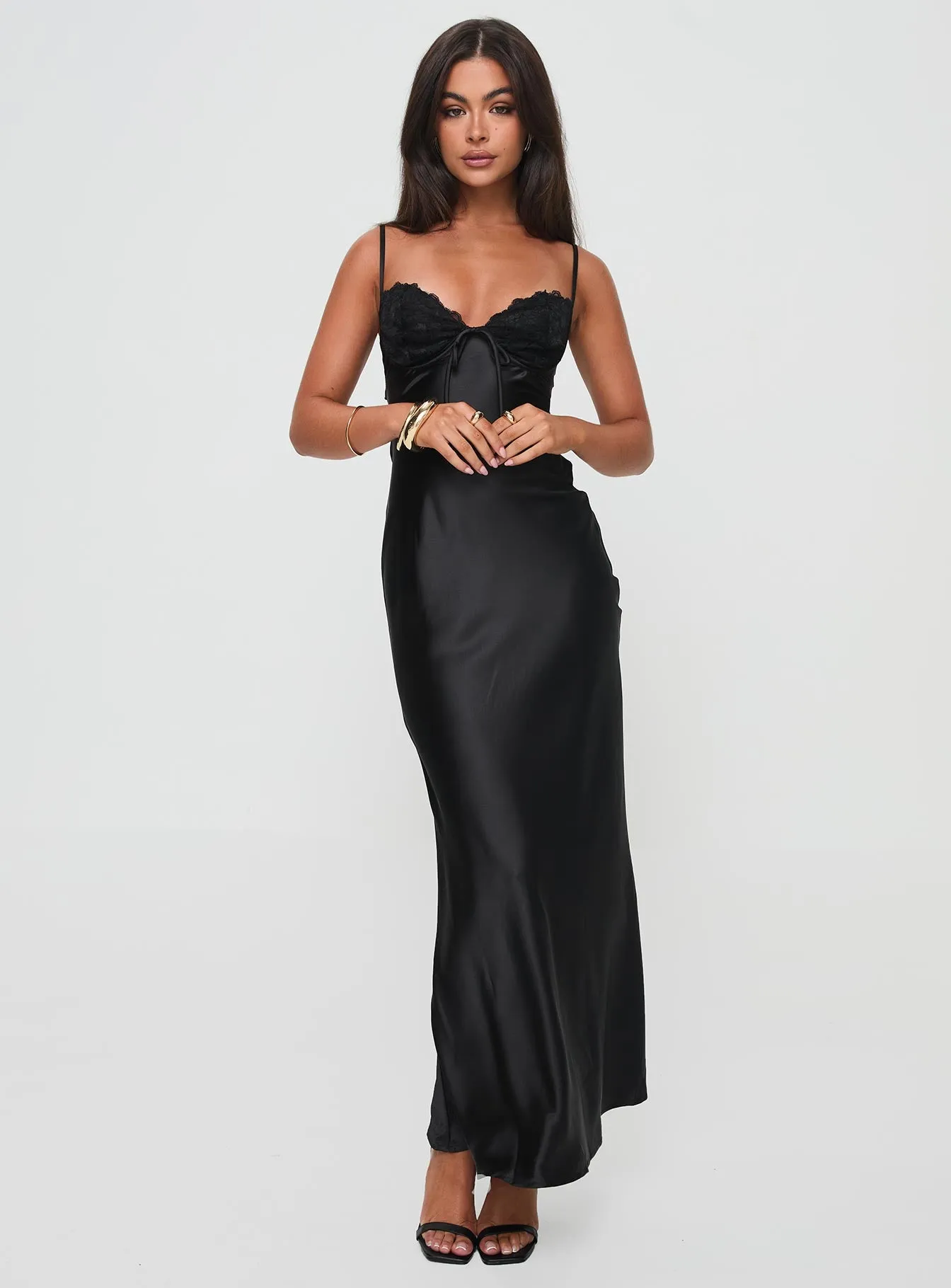 Fadyen Bias Cut Maxi Dress Black Tall sold by Princess Polly product image thumbnail 4
