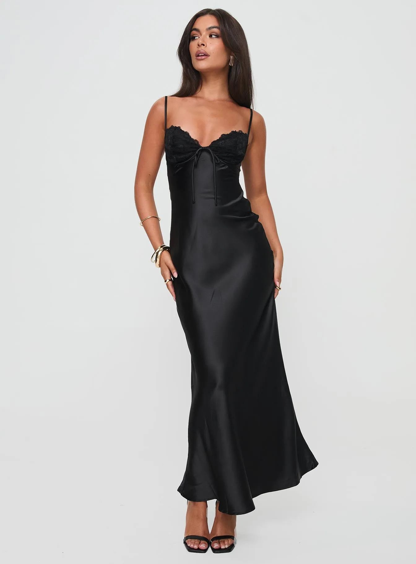 Fadyen Bias Cut Maxi Dress Black Tall sold by Princess Polly product image thumbnail 2