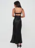 Fadyen Bias Cut Maxi Dress Black Tall sold by Princess Polly