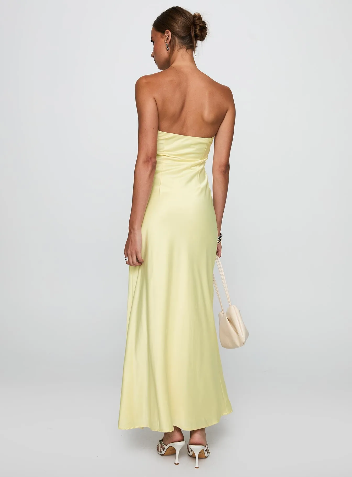 Chevalier Strapless Maxi Dress Lemon sold by Princess Polly product image thumbnail 5