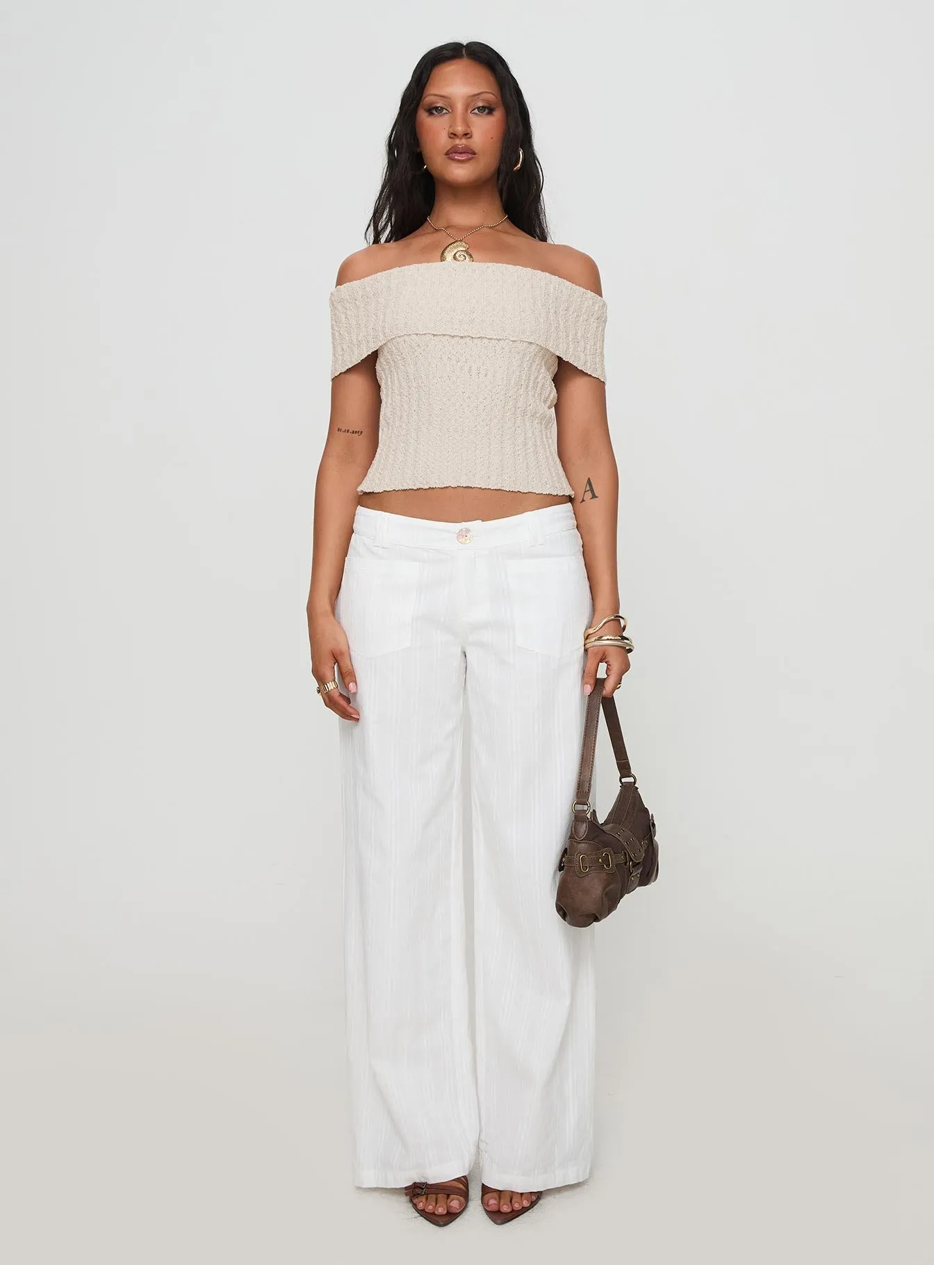Vendi Low Rise Pant White Petite sold by Princess Polly product image thumbnail 2
