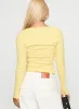 Baseline Rib Long Sleeve Top Yellow sold by Princess Polly
