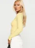 Baseline Rib Long Sleeve Top Yellow sold by Princess Polly