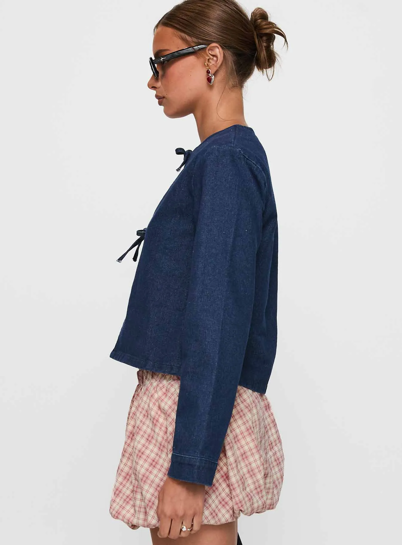 Never Alone Tie Detail Jacket Denim sold by Princess Polly product image thumbnail 4