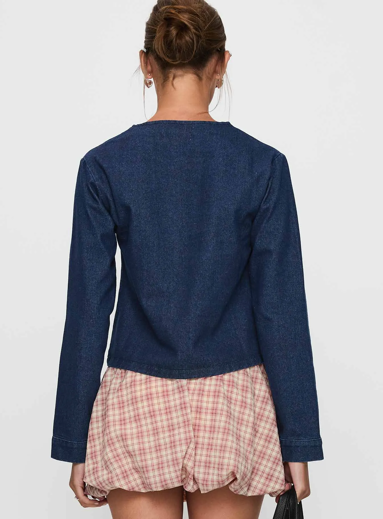 Never Alone Tie Detail Jacket Denim sold by Princess Polly product image thumbnail 5