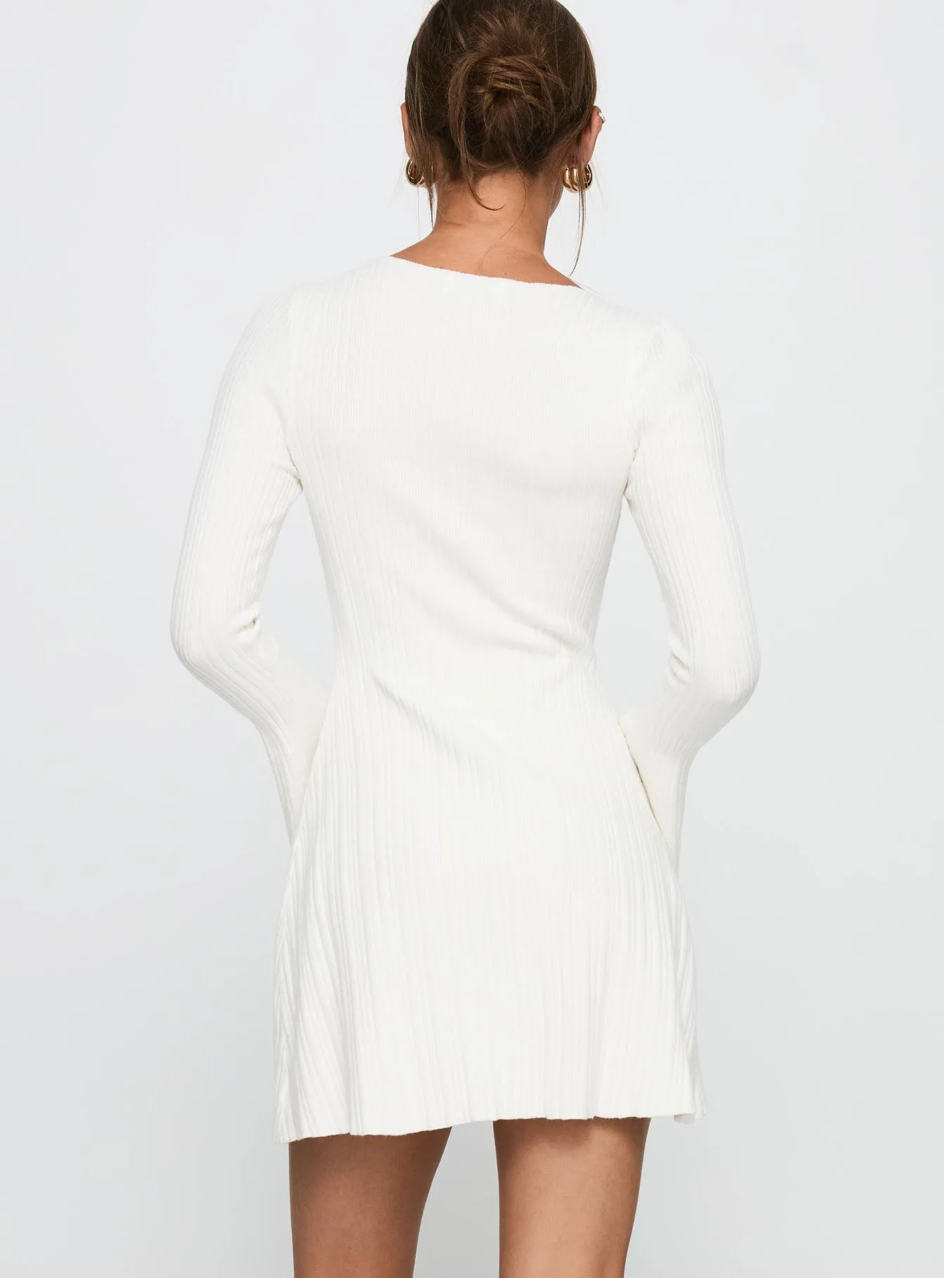 Terraces Long Sleeve Mini Dress White sold by Princess Polly product image thumbnail 5