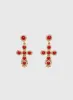 Oakwood Cross Earrings Gold / Red sold by Princess Polly