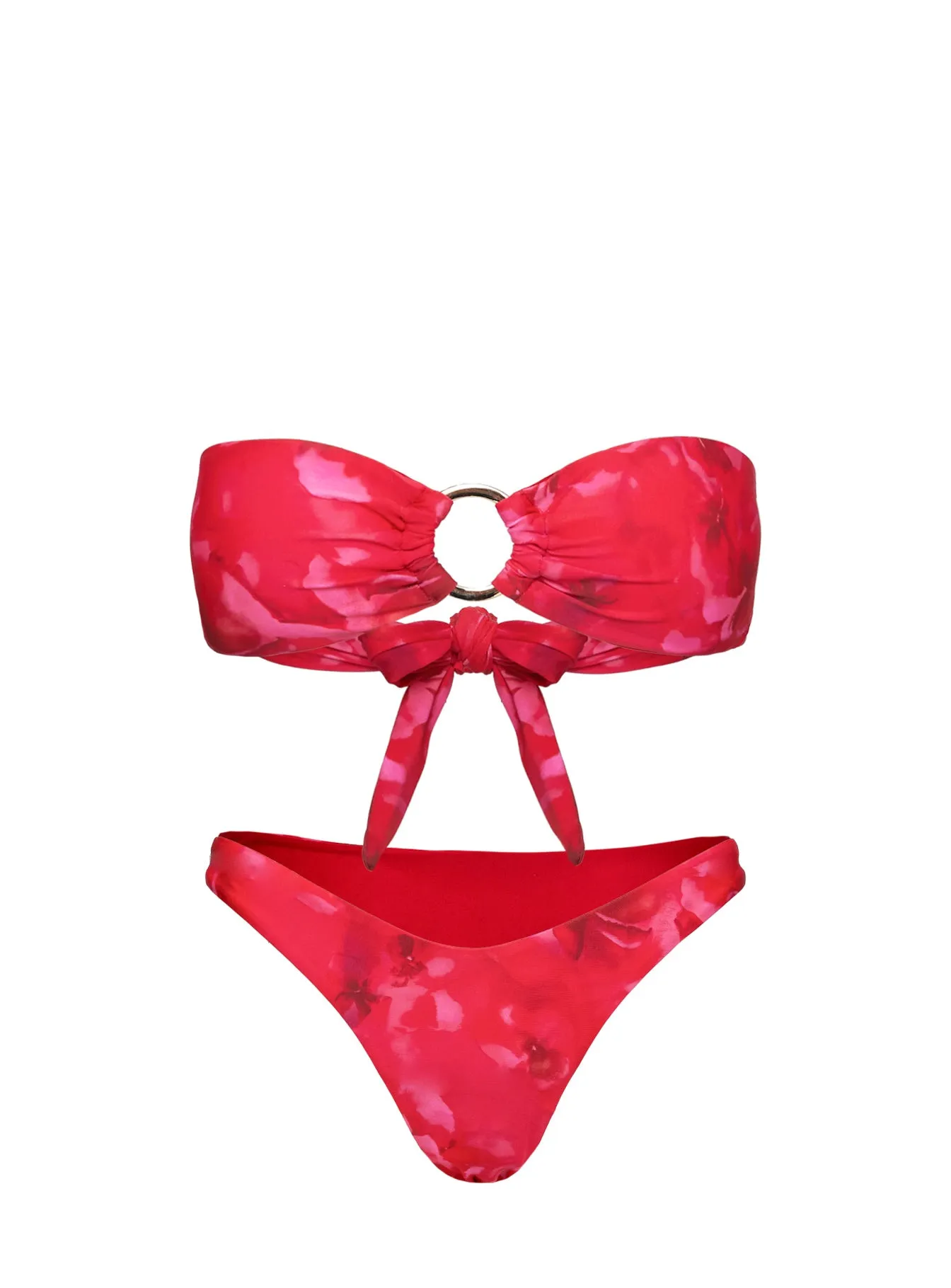 Macs Bandeau Bikini Top Red Floral sold by Princess Polly product image thumbnail 5