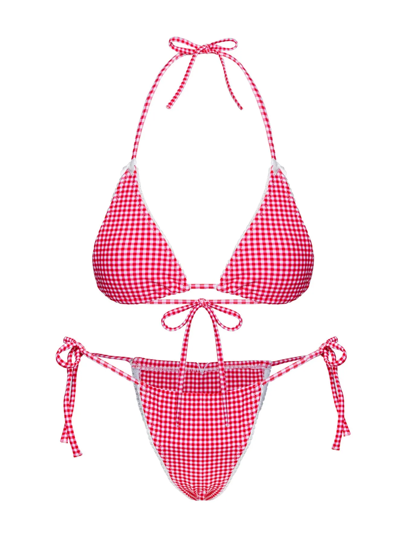 City Of Palms Triangle Bikini Bottoms Red Gingham sold by Princess Polly product image thumbnail 5