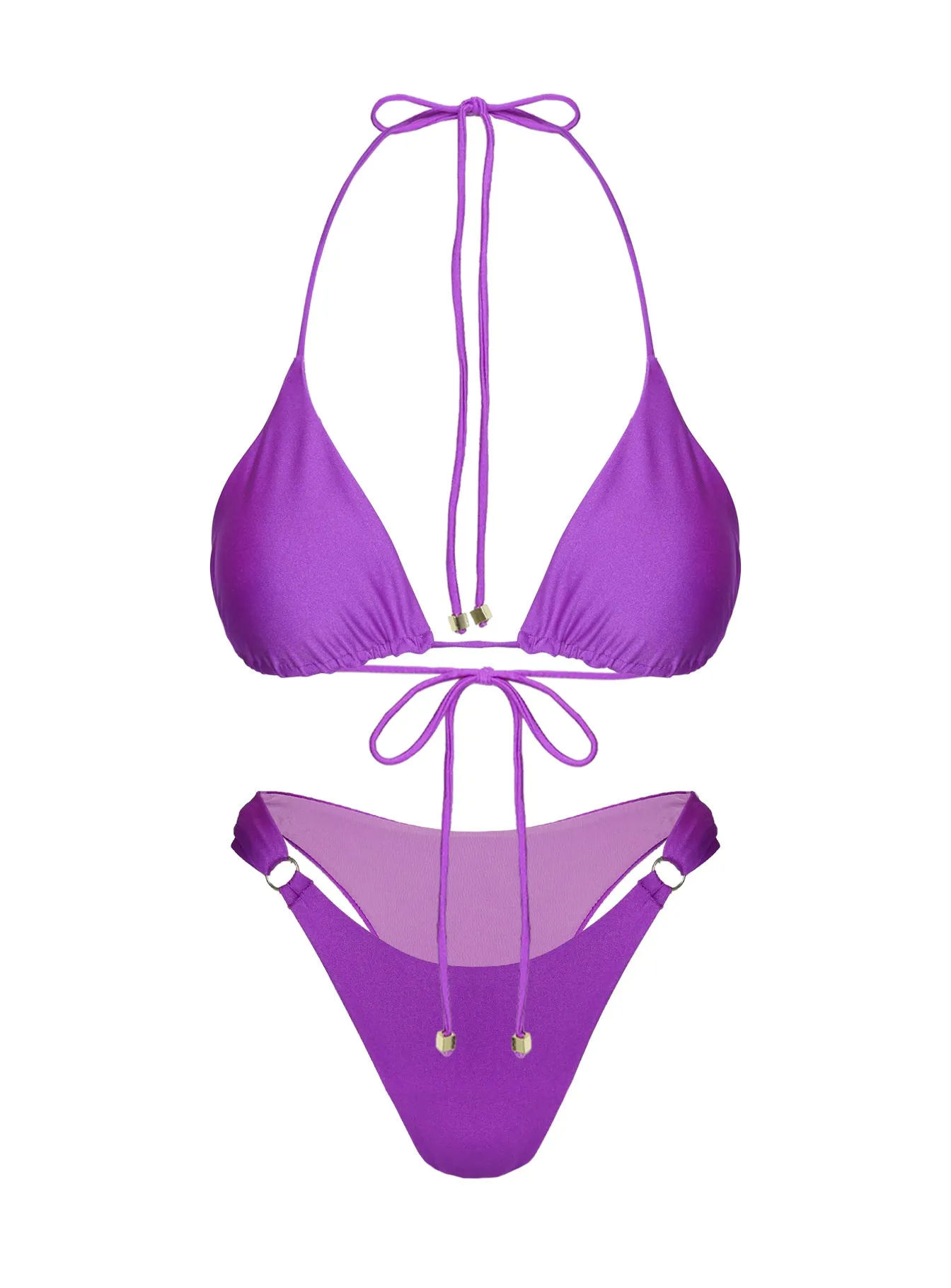 Nevaeh Shine Triangle Bikini Top Purple sold by Princess Polly product image thumbnail 5