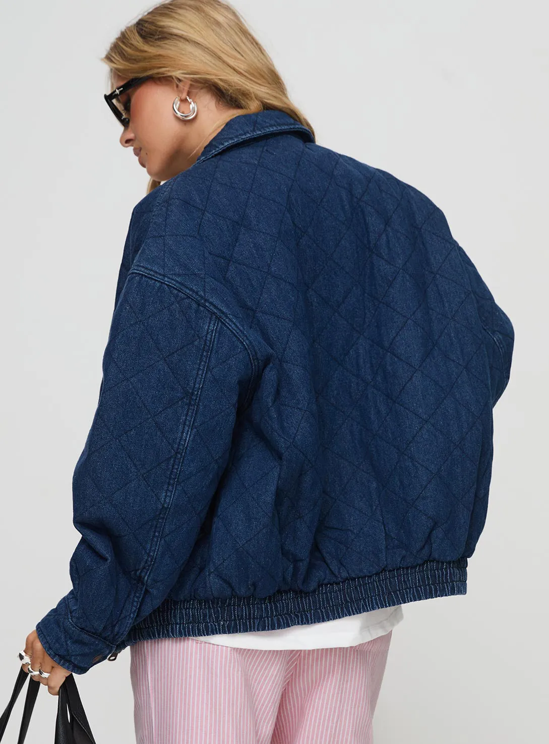 Kenny Bomber Jacket Dark Denim sold by Princess Polly product image thumbnail 5