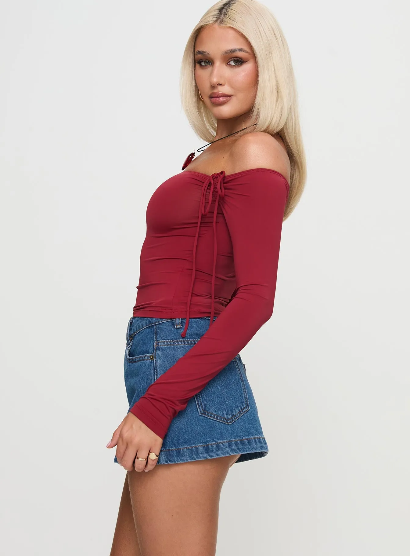 Nicolina Low Rise Denim Mini Skirt Light Wash Tall sold by Princess Polly product image thumbnail 3