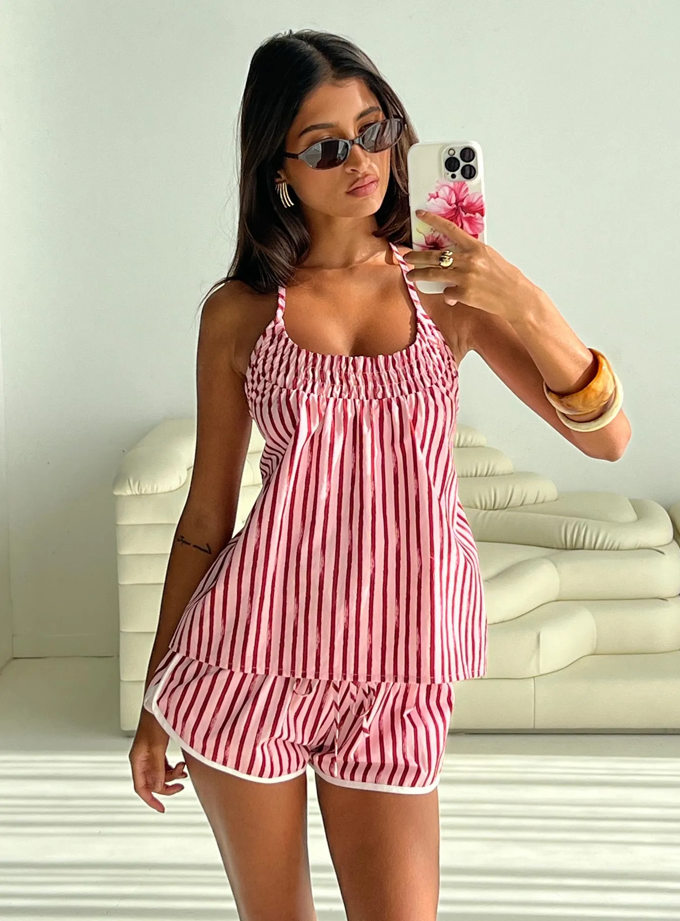 Your Everything Shorts Pink Stripe sold by Princess Polly
