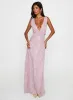 Frederica Plunge Burnout Maxi Dress Mauve sold by Princess Polly