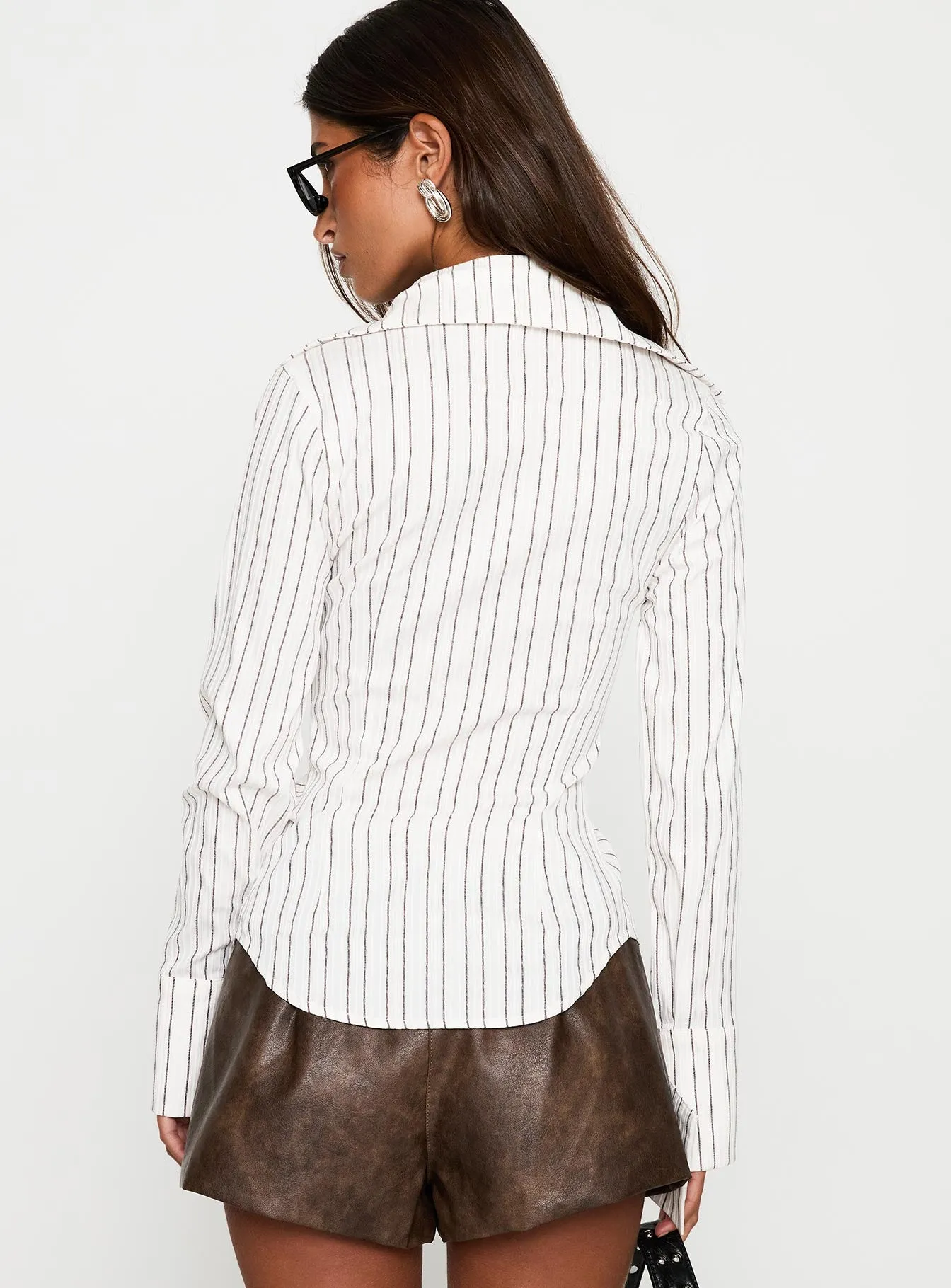 Madlin Long Sleeve Top Beige Stripe sold by Princess Polly product image thumbnail 5