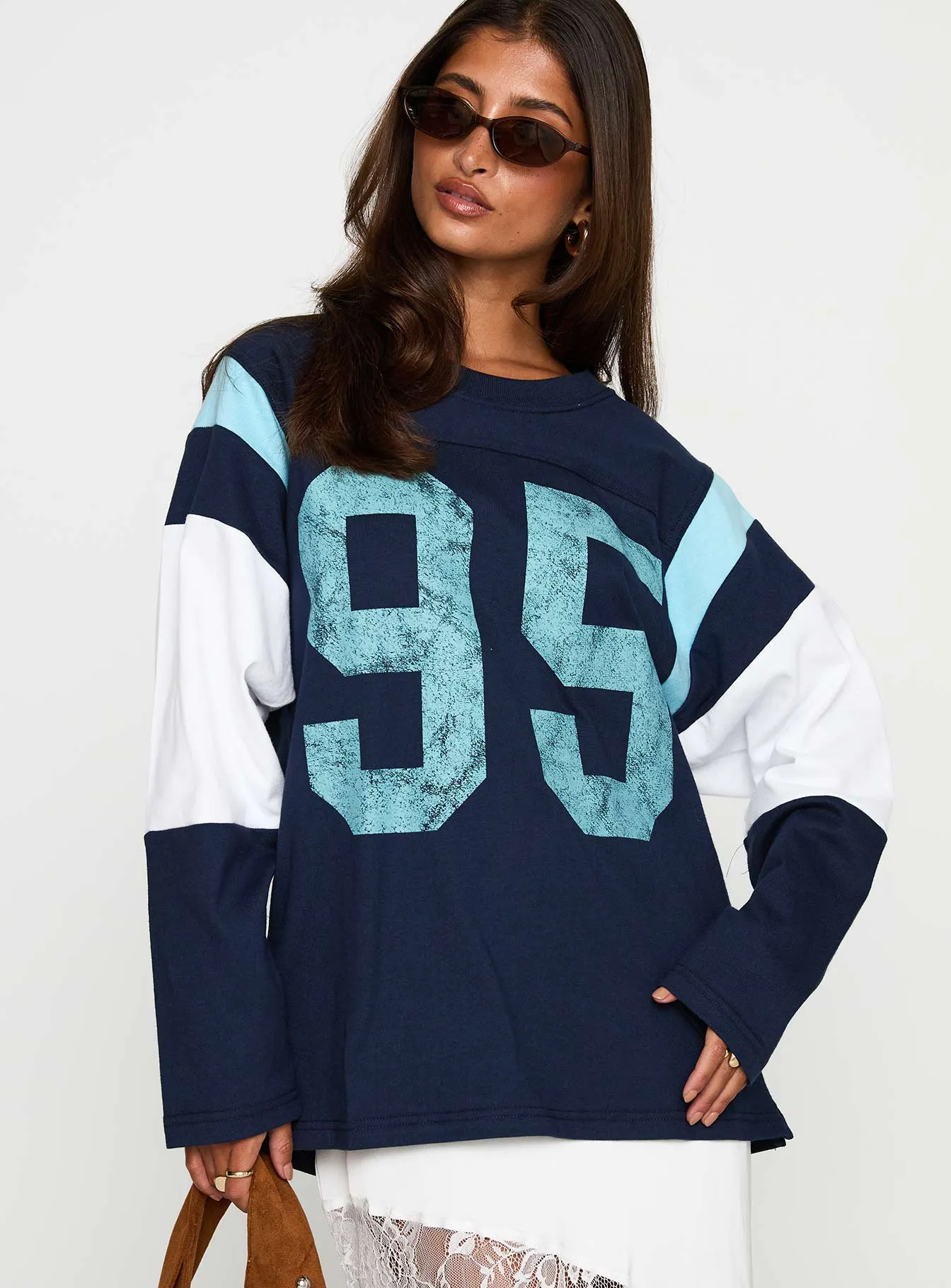 Collegiate Queen Long Sleeved Top Navy sold by Princess Polly product image thumbnail 2