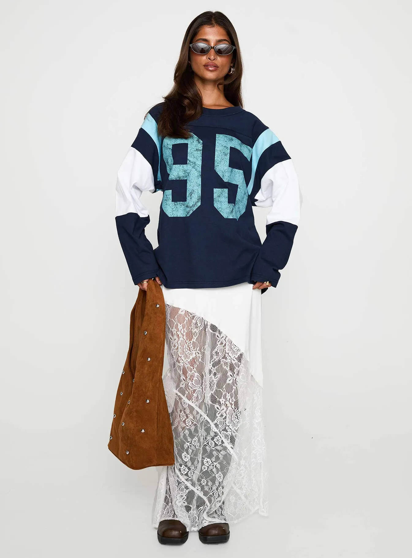 Collegiate Queen Long Sleeved Top Navy sold by Princess Polly product image thumbnail 3