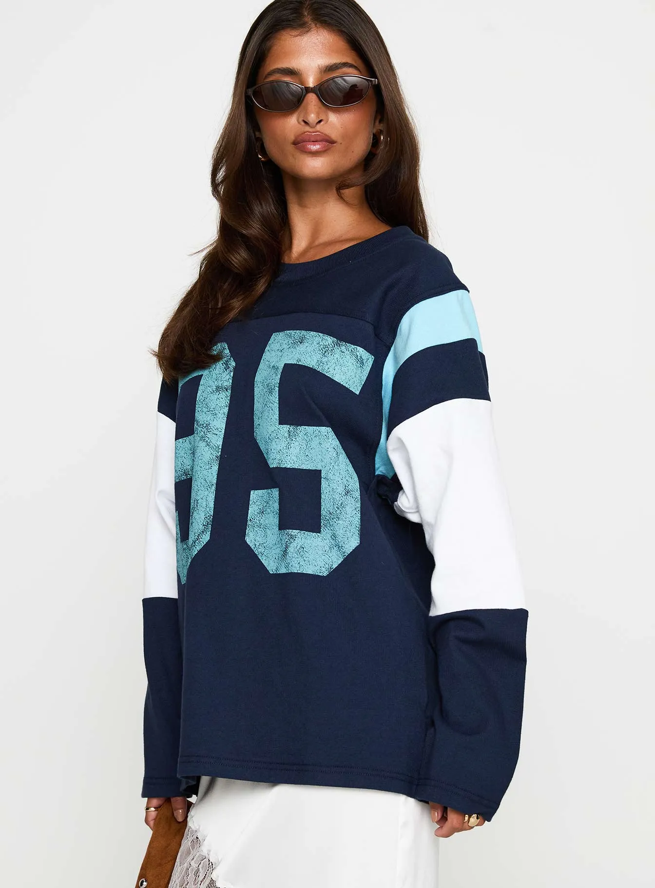 Collegiate Queen Long Sleeved Top Navy sold by Princess Polly product image thumbnail 4