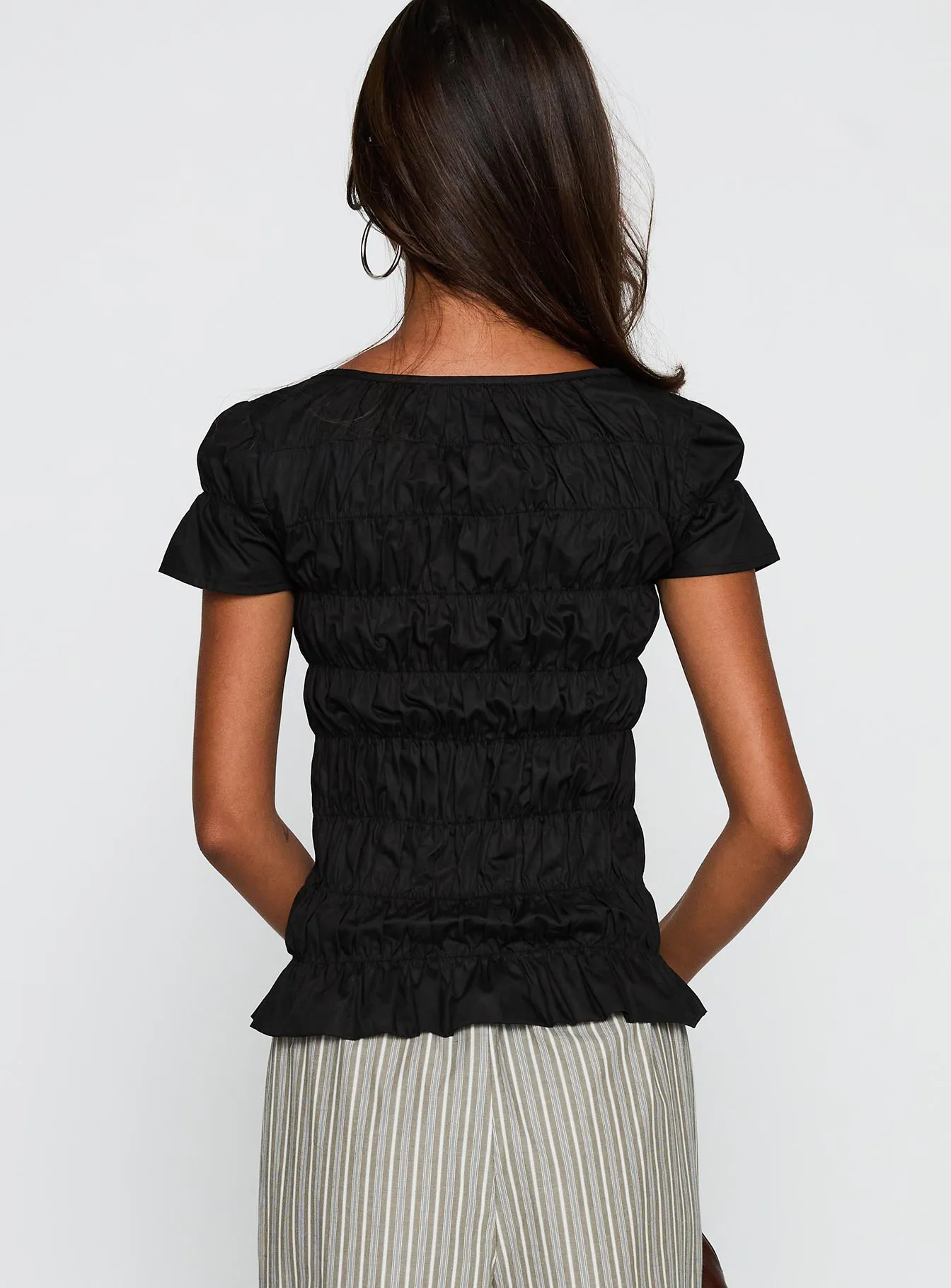 Spoiler Alert Ruched Top Black sold by Princess Polly product image thumbnail 5