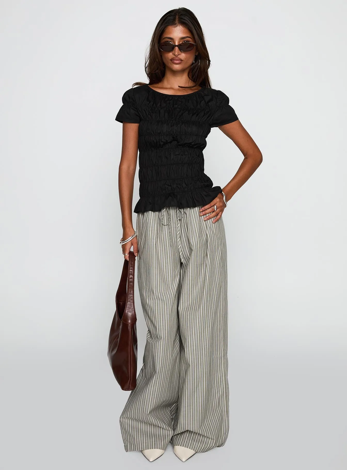 Spoiler Alert Ruched Top Black sold by Princess Polly product image thumbnail 3