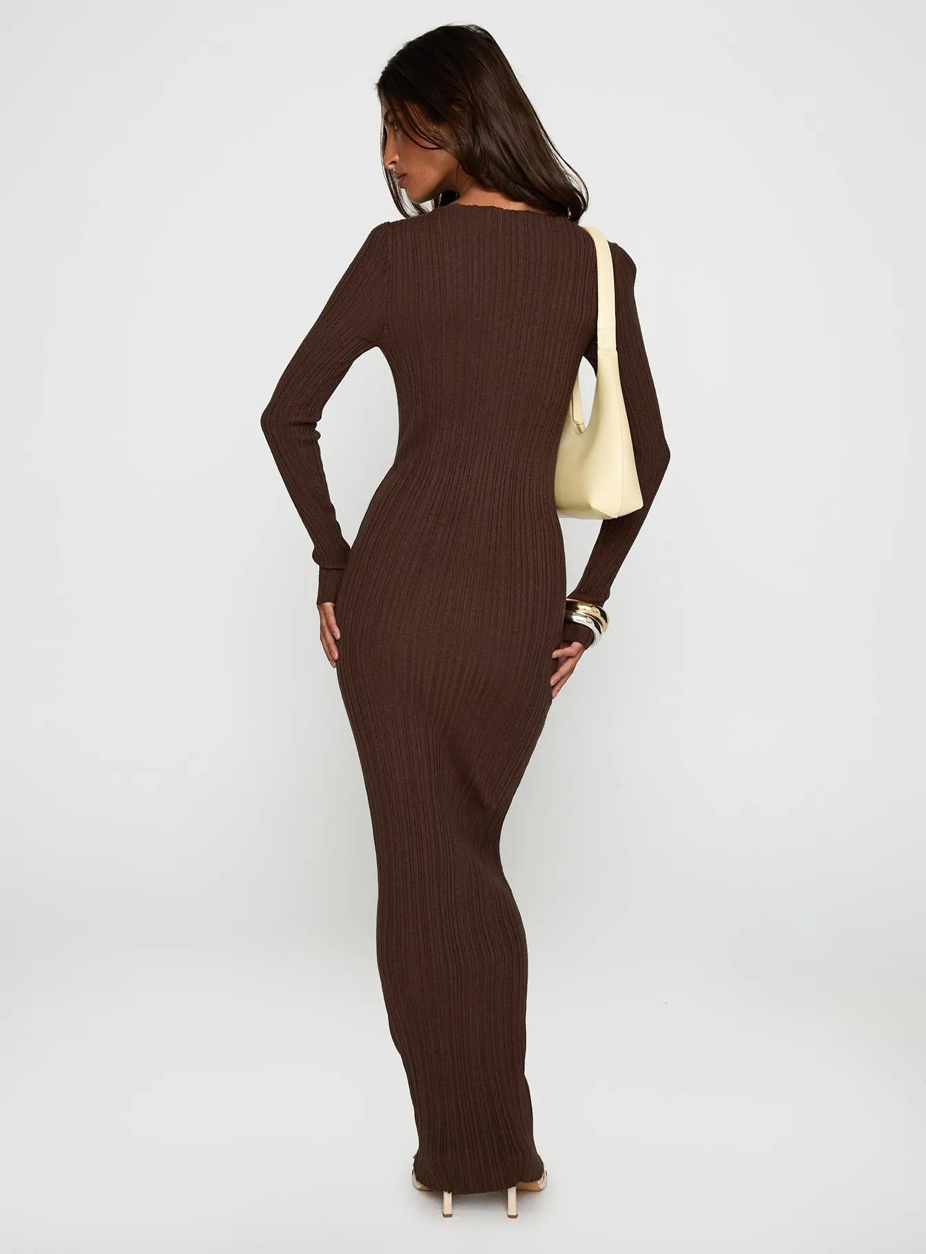 Gyselle Long Sleeve Maxi Dress Brown sold by Princess Polly product image thumbnail 4
