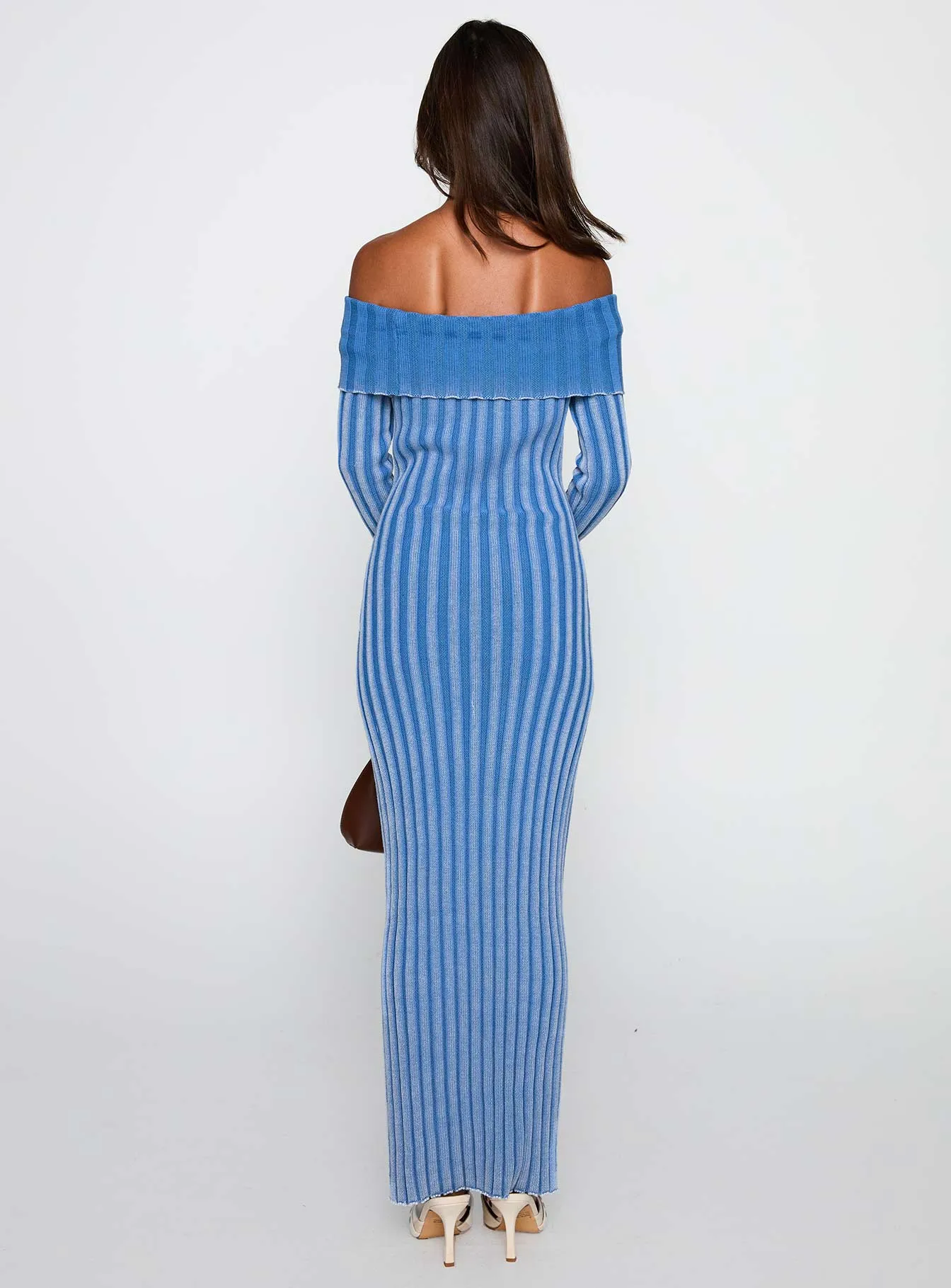 Mariska Long Sleeve Rib Maxi Dress Blue sold by Princess Polly product image thumbnail 5