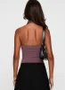 Shoot A Shot Wrap Detail Bodysuit Plum sold by Princess Polly