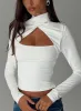 Ganz Long Sleeve Top White sold by Princess Polly