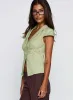 Crowd Control Collared Top Sage sold by Princess Polly