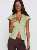 Crowd Control Collared Top Sage sold by Princess Polly