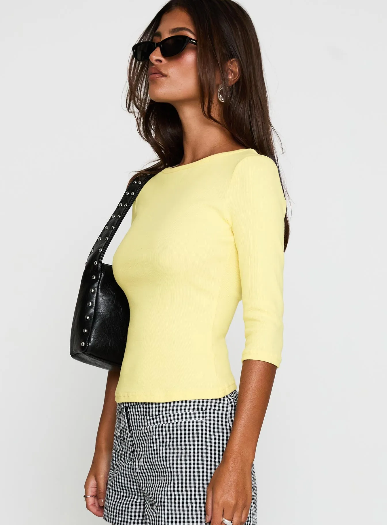 Elaia 3/4 Sleeve Top Yellow sold by Princess Polly product image thumbnail 4