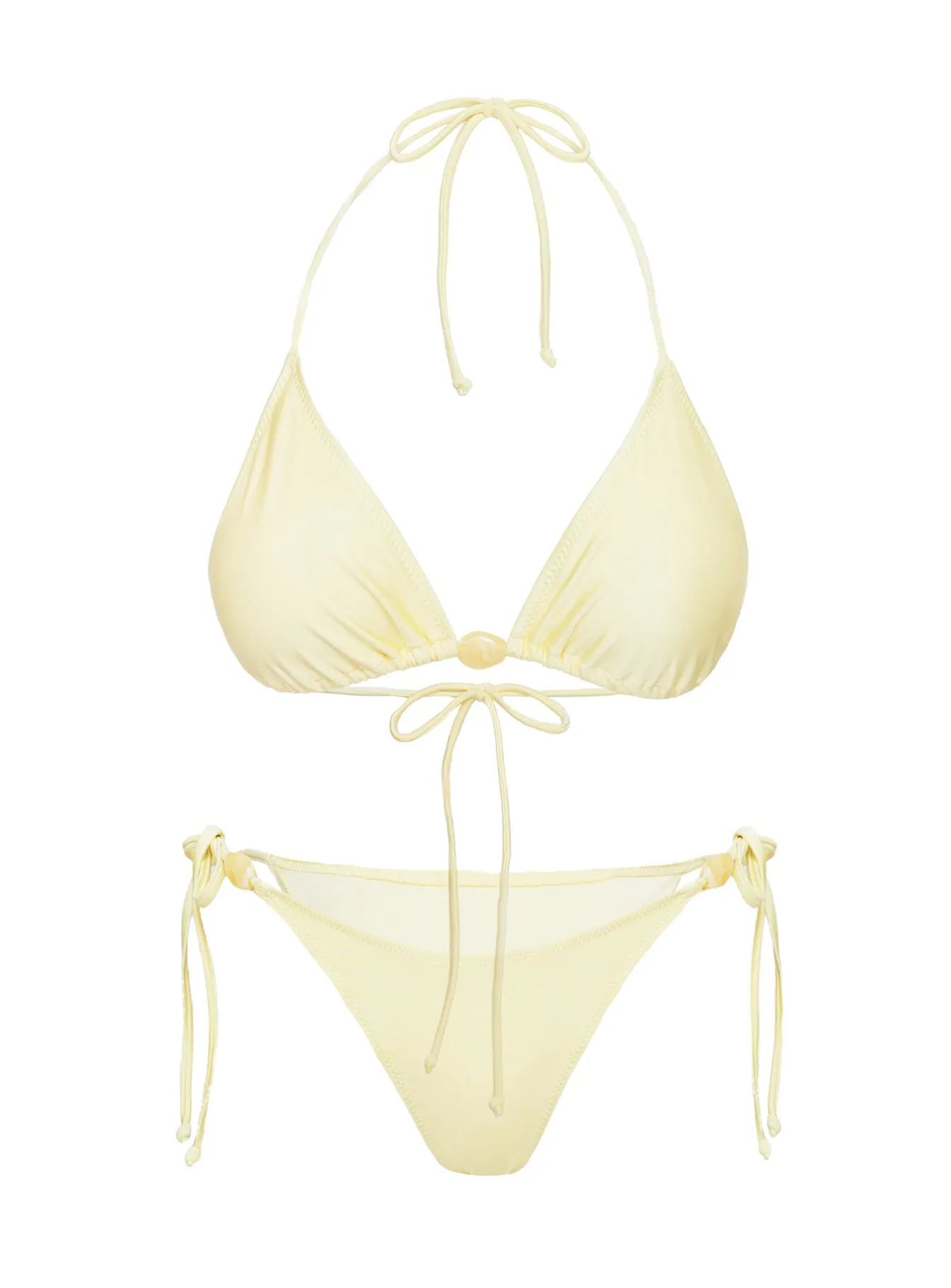 Hit The Beach Bead Detail Bikini Top Lemon sold by Princess Polly product image thumbnail 5