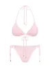 Glora Tie Side Ribbed Bikini Bottom Pale Pink sold by Princess Polly