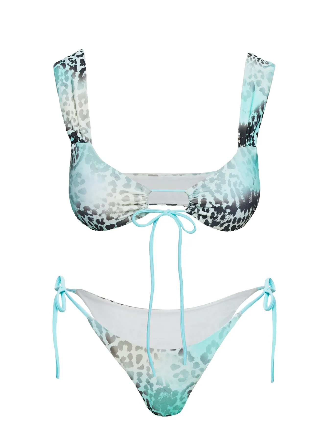 Freefall Tie Front Bikini Top Leopard sold by Princess Polly product image thumbnail 5