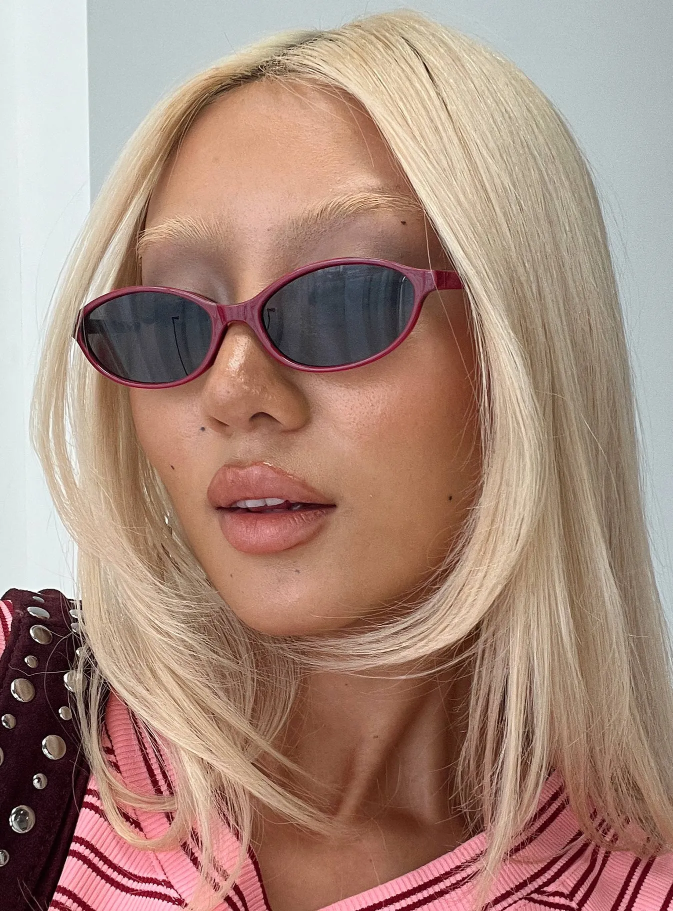 Wonderful World Sunglasses Plum sold by Princess Polly