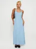 Mallorie Halter Maxi Dress Blue / Black Polka sold by Princess Polly