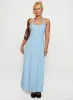 Mallorie Halter Maxi Dress Blue / Black Polka sold by Princess Polly