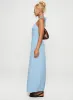 Mallorie Halter Maxi Dress Blue / Black Polka sold by Princess Polly
