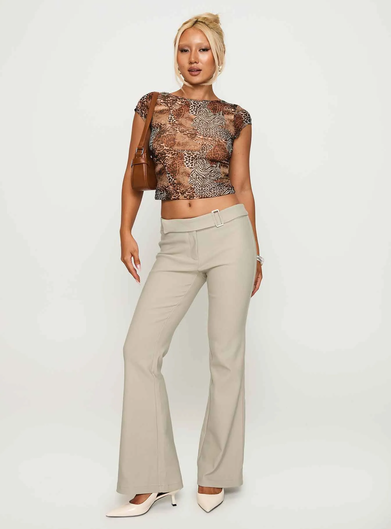 Tied In Short Sleeve Top Leopard sold by Princess Polly product image thumbnail 3