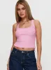 Baseline Square Neck Rib Tank Top Pale Pink sold by Princess Polly