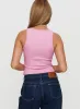 Baseline Square Neck Rib Tank Top Pale Pink sold by Princess Polly