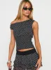 Ready To Party Off Shoulder Top Black Polka sold by Princess Polly
