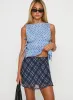 Orellia Mini Skirt Blue Check sold by Princess Polly
