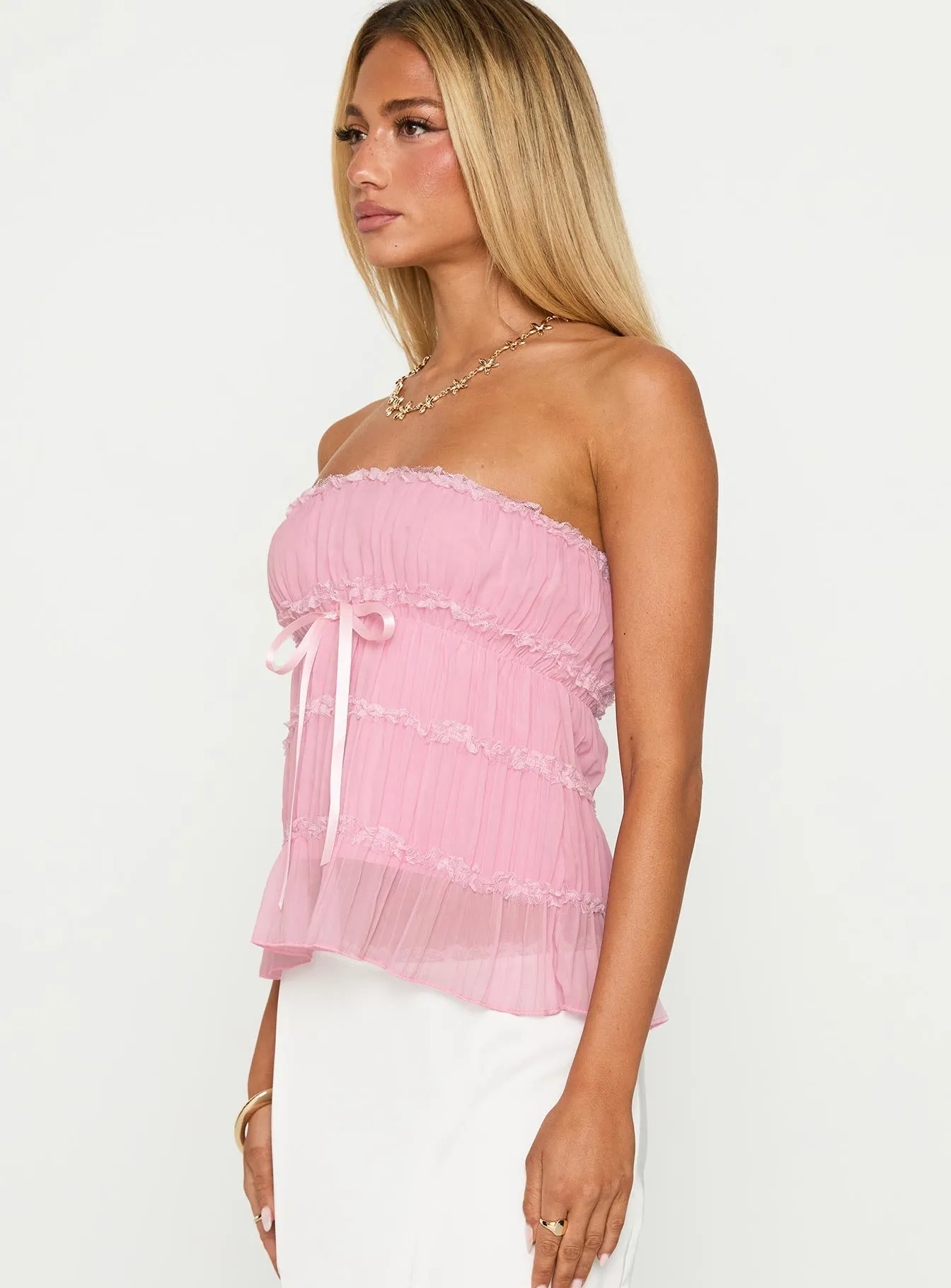 Avelina Strapless Top Pink sold by Princess Polly product image thumbnail 4
